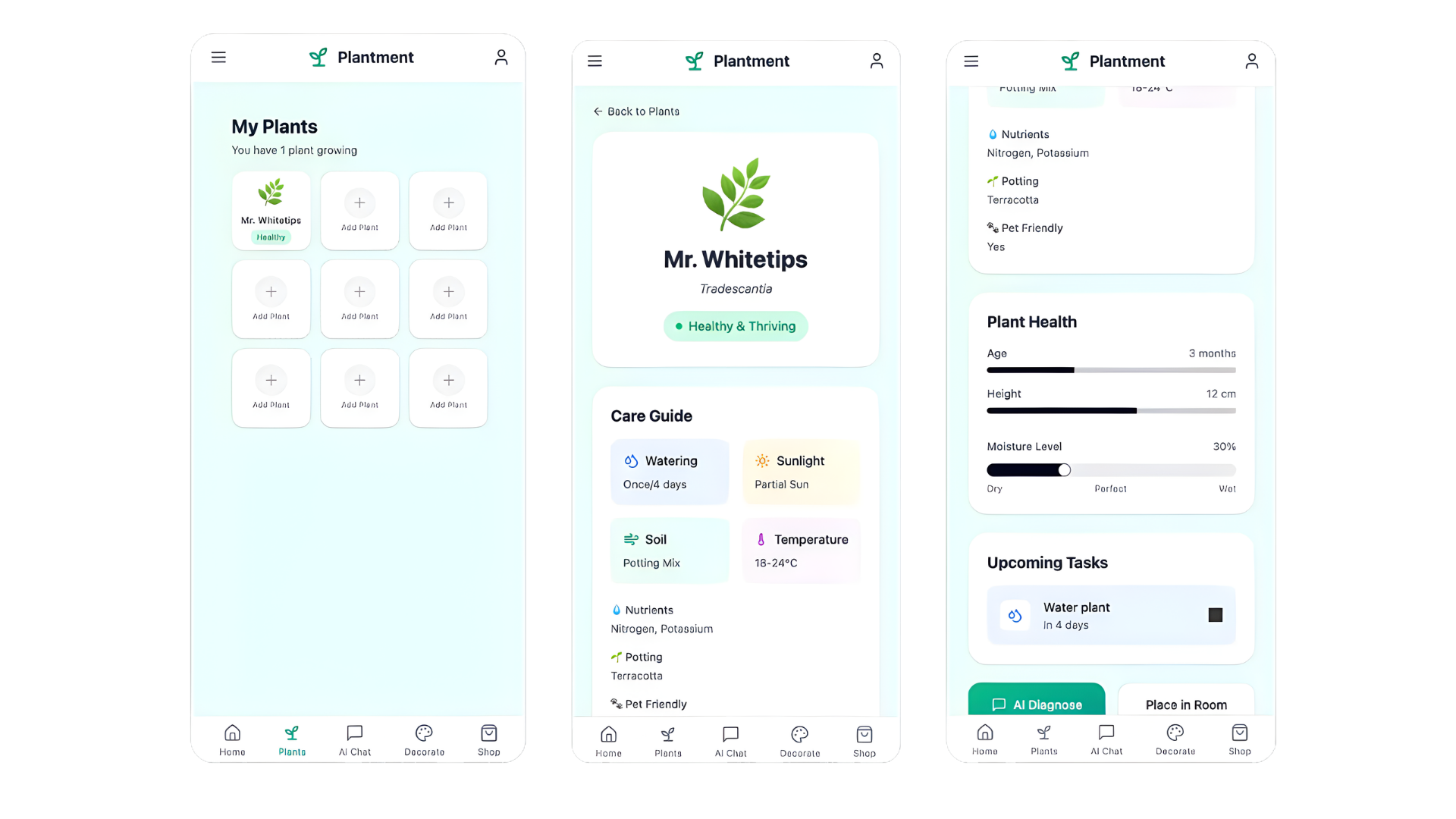 plant profile screen