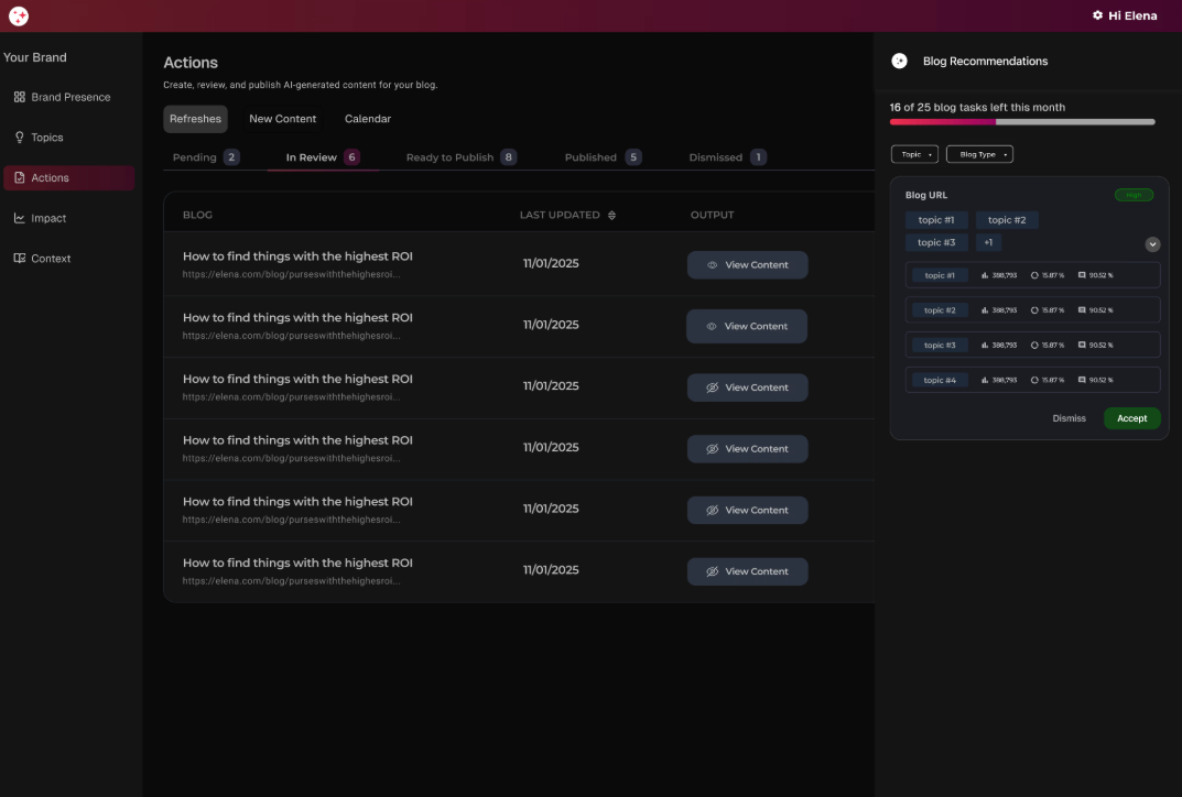 recommendations idea 1